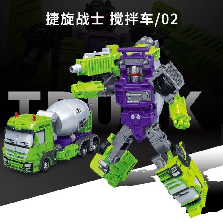 cod-xinle-new-five-in-one-engineering-pioneer-team-assembled-mecha-warrior-building-blocks-boys-and-girls-deformation-toy-car-genuine