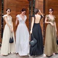 linen maxi dress? มาแล้วค่าา ชุดเดรสลินิน เว้าหลัง ใส่สวยๆปังๆก่อนปีใหม่รับลมหนาวกันเลยค่า สีขาว ดำ น้ำตาล ครีม ฟ้า