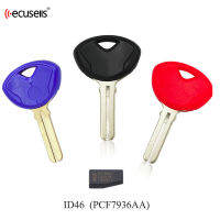 Ecusells สีแดงสีดำสีฟ้ารถจักรยานยนต์มอเตอร์ไซด์ Transponder Key Shell พร้อมชิป PCF7936สำหรับ-BMW F650 F800 S1000RR ID46