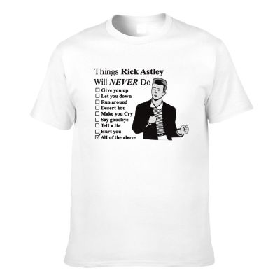 Dcvztea Things Rick Astley Would Never Do Mens Short Sleeve T-Shirt