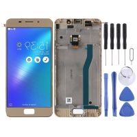 หน้าจอ LCD ของ OEM สำหรับ Asus Zenfone 3S Max ZC521TL X00GD Digitizer ประกอบเต็มตัวเครื่องกับ Frameเงาทอง)