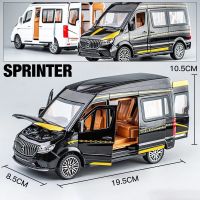 MPV Van Spint RV โมเดลรถโลหะผสมสปรินเตอร์1:24รถของเล่นโลหะจำลองของเล่นของขวัญคอลเล็กชันเด็กเสียงและน้ำหนักเบา