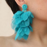 New Handmade Fabric Tassel Earrings for Women Fashion Exaggerate Long Earring Jewelry Wholesale