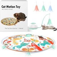 ATUBAN Toys-4 Modes Interactive Motorized Wand Toys3 FeathersElectronic Exercise for Indoor Cats