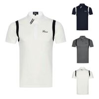 ใหม่ J.lindeberg DESCENTE PEARLY GATES ANEW Footjoyฟ้อง MALBON Uniqlo Titleist เสื้อยืดแขนสั้นกีฬากลางแจ้งของผู้ชายเสื้อโปโลเสื้อผ้าสำหรับกีฬากอล์ฟความชื้นระบายอากาศสบายๆ