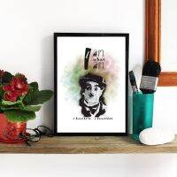 Charlie Chaplin แรงบันดาลใจอ้างโปสเตอร์นักแสดงตลก-ภาพวาดผ้าใบภาพผนังศิลปะสำหรับตกแต่งห้องนั่งเล่น