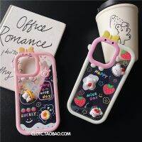 เคส สำหรับ ไอโฟน เคสซิลิโคน สินค้าพร้อมส่งจากไทย สำหรับ Iphone 14 13 12 11 Pro max เลนส์3D โดนัทกระต่าย TPU-R1794 เลนส์3