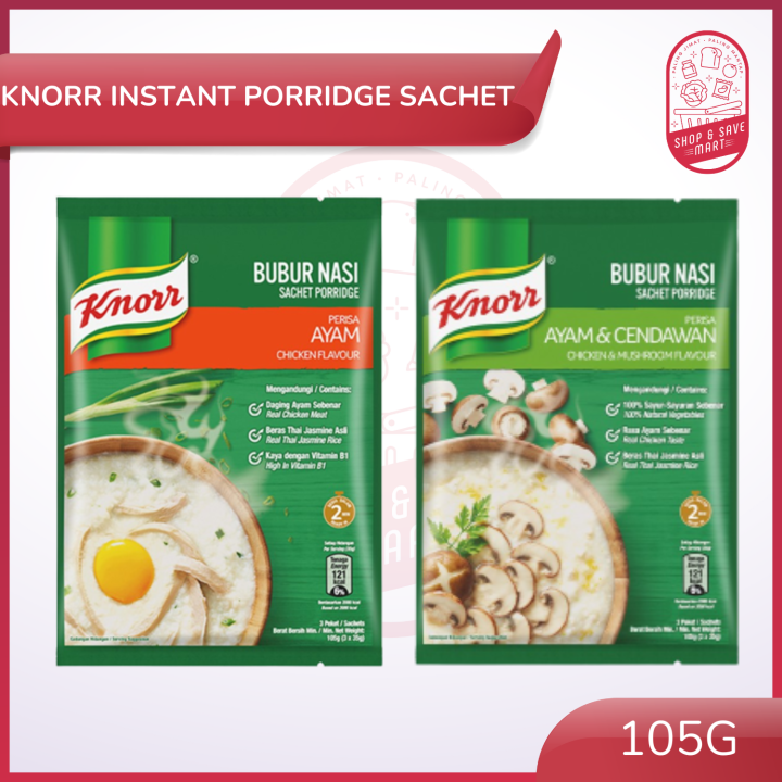 Knorr Porridge Mushroom And Chicken Sachet Instant Porridge [3 Packs X 35g] 105g Bubur Nasi