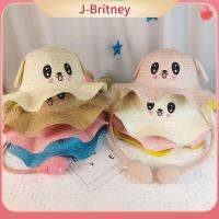 ฤดูร้อน J-BRITNEY หมวกครอบทรงถังหูเคลื่อนไหวหมวกชายหาดหมวกฟางหมวกอาบแดดของชาวประมง