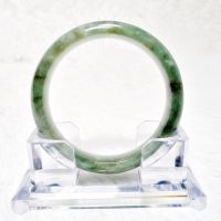 (J21) กำไลหยก พม่าแท้ Jadeite Type A  ขนาด Size 61.4 mm. มีใบเซอร์