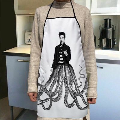 New Arrival Elvis Presley Apron Kitchen Aprons For Women Oxford Fabric Cleaning Pinafore Home Cooking Accessories Apron 0905p