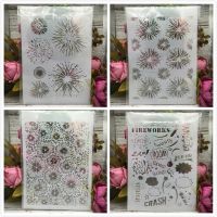 4 Pcs A4 29 ซม. ดอกไม้ไฟเทศกาลคำ DIY Layering Stencils ภาพวาดสมุดภาพสี Embossing Album ตกแต่งแม่แบบ-LUIZU STORE