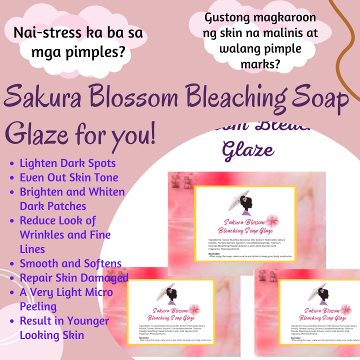 Sakura Bleaching Glaze Soap /Pimples Acne Treatment / Foam Cleaning