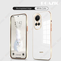 ROAZIC สำหรับ OPPO Reno 10 5G/Reno 10 Pro 5G เคสโทรศัพท์อิเล็กโทรเพลทแบบตรงเคสมีขอบซิลิโคนนิ่มป้องกันคลุมทั้งหมด Reno10ฝาหลังสุดหรู/Reno10 Pro 5G