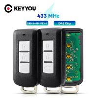 KEYYOU กุญแจรีโมทอัจฉริยะ2ปุ่ม3ปุ่ม433Mhz ID46 PCF7952สำหรับ Mitsubishi Lancer Outlander ปุ่มควบคุมรถ G8D-644M-KEY-E