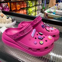 ⋌crocs แท้ Crocs Crush Clog รองเท้าเสริมส้นผู้หญิง ใส่สบาย เหมาะสําหรับการเดินทาง รองเท้าไปทะเล#207521