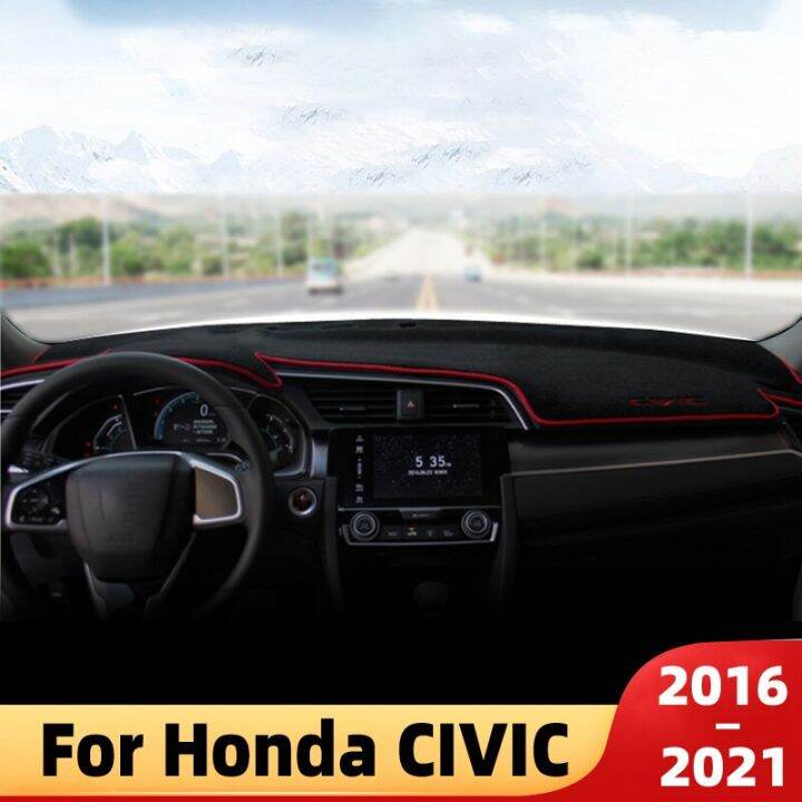 2023ใหม่-สำหรับ-honda-civic-10th-gen-อุปกรณ์เสริมแผงหน้าปัดรถยนต์แผ่นม่านบังแดดพรมกันลื่นแผงหน้าปัดพรมอุปกรณ์ตกแต่ง-civic-trim