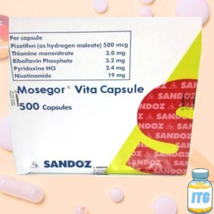 Mosegor Vita Capsule Pizotifen and Vitamin by 10’s Lazada PH