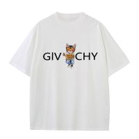 Luxury LETTER Cat Printed T Shirt for Men 100% Cotton Casual Short Sleeve Unisex Classic T-shirts Women Summer Clothing