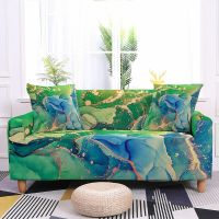 [DAZ Department Store] Marbling พิมพ์ผ้าคลุมโซฟาแบบยืดหยุ่น Marble Series Anti Dirty Slipcover ห้องนั่งเล่น Sectional โซฟา Protector Houssses De Canapé