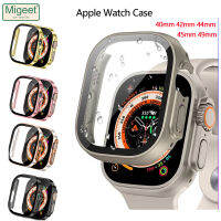 Migeet เคสที่ป้องกันหน้าจอซองกันน้ำ Apple 49มม. ฝาครอบขอบตรง IWatch Series 8 SE 7 4 45มม. 41มม. 44มม. 40มม.