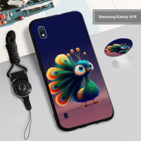 เคสซิลิโคนนิ่มพร้อมห่วงและเชือกสำหรับ Samsung Galaxy A10/A10S/A21S/A31/A40