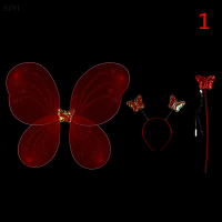 ไซยิ?ของขวัญ?ชุดไม้กายสิทธิ์สำหรับเด็ก3ชิ้นอุปกรณ์เครื่องแต่งกายเจ้าหญิงนางฟ้าปาร์ตี้ปีกผีเสื้อ