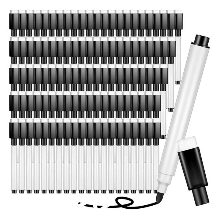 100-pieces-magnetic-dry-erase-markers-whiteboard-black-dry-erase-markers-with-rubber-cap-fine-tip-dry-erase-markers
