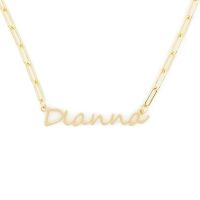 Personalized Name Necklace With Paper Clip Chain Custom 18K gold plated Stainless Stee Nameplate Necklace Jewelry Christmas Gift