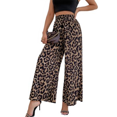 WomenS Leopard-Print Casual Straight-Leg Slacks New Fashion Simple WomenS Loose Pants Plus Size Matching Sets Baggy Pants Woma