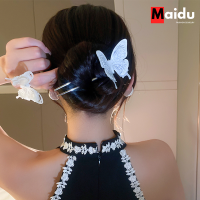 Maidu Jewelry กิ๊บติดผมผีเสื้อลายกลวงสำหรับผู้หญิงสไตล์โบราณ Cheongsam เครื่องประดับผม