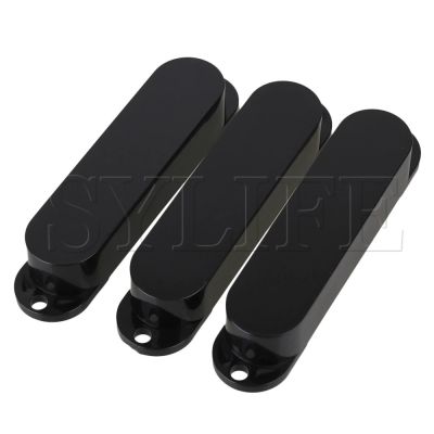 3x Plastic Black Closed Shell Electric Guitar Single Coil Pickup Covers 82mm Guitar Bass Accessories