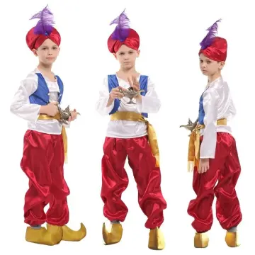 Kids Boys Genie Vest Costume Arabian Prince Cosplay Dress Up Costumes  Waistcoat for Children Halloween Carnival Party Clothes