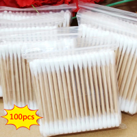 YESPERY 100Pcs Double Head สำลีก้าน Buds ผ้าฝ้ายสำหรับโทรศัพท์ทำความสะอาดและเครื่องสำอางเพื่อความงามหูจมูกทำความสะอาด