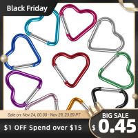 3pcs/set Heart shaped Aluminum Carabiner Key Chain Clip Outdoor Keyring Hook Water Bottle Hanging Buckle Travel Kit Accessories