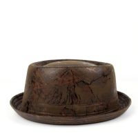 12 Stlye Men Leather Pork Pie Hat Flat Fedora Hat Gentleman Dad Bowler Porkpie Jazz Hat