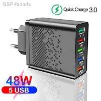 อะแดปเตอร์ Fadads 48W ที่ชาร์จ USB QC 3.0ตัวชาร์จไฟสำหรับ IPhone ผนังขนาด14 13X5ปลั้กพอร์ต