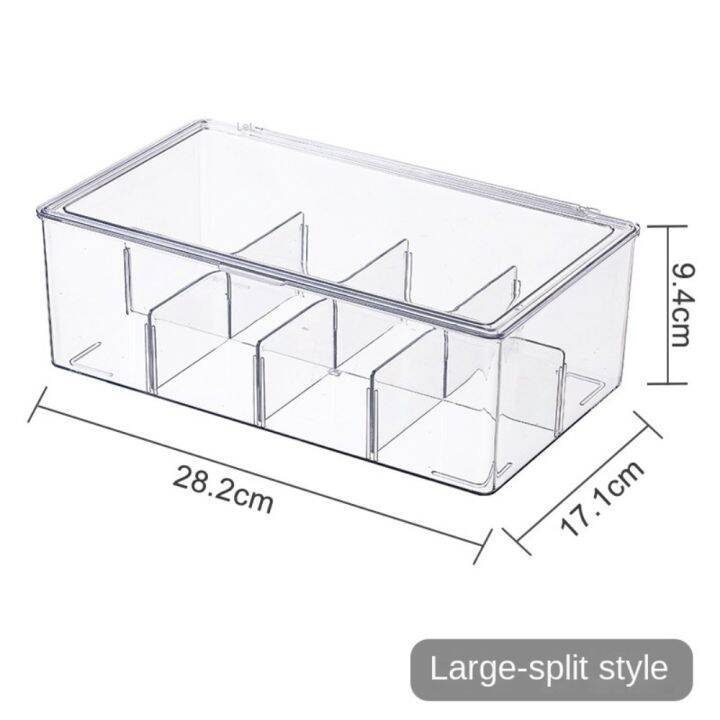 bereave-อะคริลิค-กล่องเก็บถุงชา-พร้อมฝาปิด-โปร่งใสโปร่งใส-ถังเก็บของแบบแบ่งช่อง-มัลติฟังก์ชั่-อุปกรณ์จัดระเบียบสำนักงาน-ที่เก็บกาแฟใช้แล้วทิ้ง-ตู้ครัวตู้