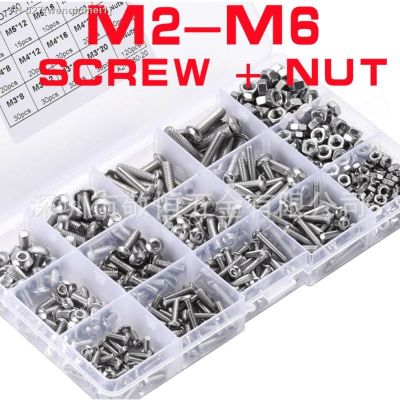 ┇✖∋ ISO7380 M2 M3 M4 M5 M6 Hex Button Socket Head Cap Screw Nut Hexagon Machine Bolt Assortment Kit Set 304 Stainless Steel