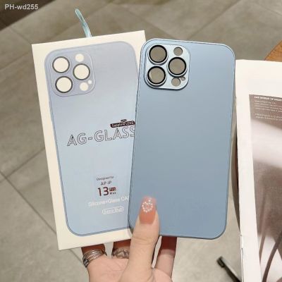 Original AG Silicone Matter Glass Magnetic Phone Case For iPhone 14 13 12 Pro Max 11 ProMax Plus With Logo Cover Gift Box