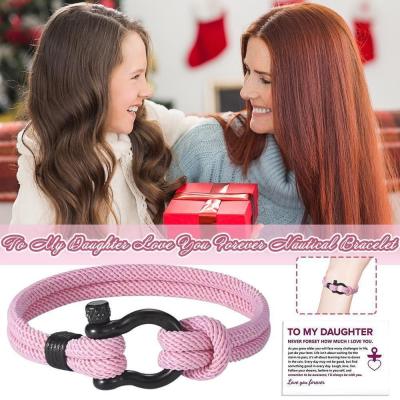 To My Daughter Bracelet Christmas Gift Bracelet Daughter Bracelet Braided Cuff Bracelet Forever Love Bracelet