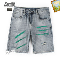 Celana Pendek Denim ผู้ชายขาสั้น2023 Amiri,ของมาใหม่กางเกงลำลองสำหรับธุรกิจกางเกงขาสั้นแฟชั่น Denims