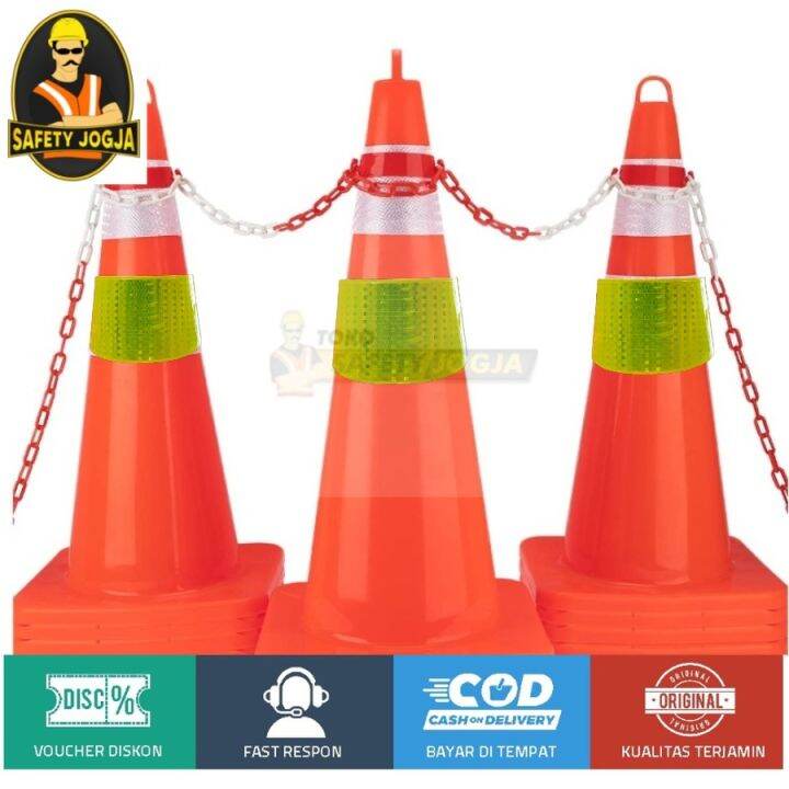 Traffic Cone Rubber Base Orange/alat Pembatas Jalan 70cm YIJIA 1 PCS ...