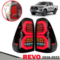 ไฟท้าย  LED สำหรับรุ่น TOYOTA HILUX REVO ROCCO (โตโยต้า ไฮลักซ์ รีโว่ ร็อคโค่) ปี 2015 - 2020 สีสโม๊ค  1คู่ พร้อมชุดสายไฟ พร้อมติดตั้ง