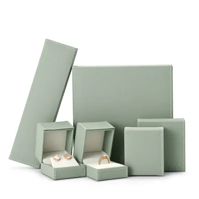 Oirlv Light Green Jewelry Box Proposal Wedding Ring Pendant celet Jewelry Storage High-end PU Leather Jewelry Box
