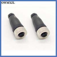 OWMXZL 2Pcs 12mm ครับ ขั้วต่อตัวเมีย M12 4พิน ขั้วต่อเซ็นเซอร์ หัวหญิง ขั้วต่อแบบวงกลม อุปกรณ์สำหรับอุตสาหกรรม