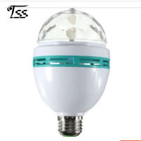 SunnyShop E27 3w Led Voice Automatic Rotating Stage Lamp Prismatic Shell Shape Crystal Light Bulb For Disco Home Decoration Club Parties