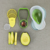 3 In 1 Avocado Keeper คอนเทนเนอร์ Avocado เครื่องมือ Avocado Slicer Shea Corer Butter Peeler Separator ครัวผักเครื่องมือ