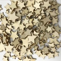 1000PCS 10MM12MM15MM 20MM Wood Star DIY Christmas Scrapbooking Party DIY Decorations Chipboard Fashion Wooden Home Decor