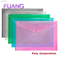 ❁♚ Custom Printed Plastic PP A4 A6 Transparent Envelope Pocket Wallets School Folder Document Clear File Bag With Snap Button